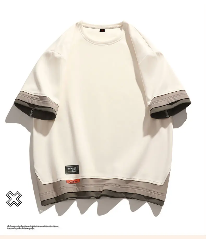 Men Black Loose Sleeve T-Shirt Large Summer Wear — feature 13