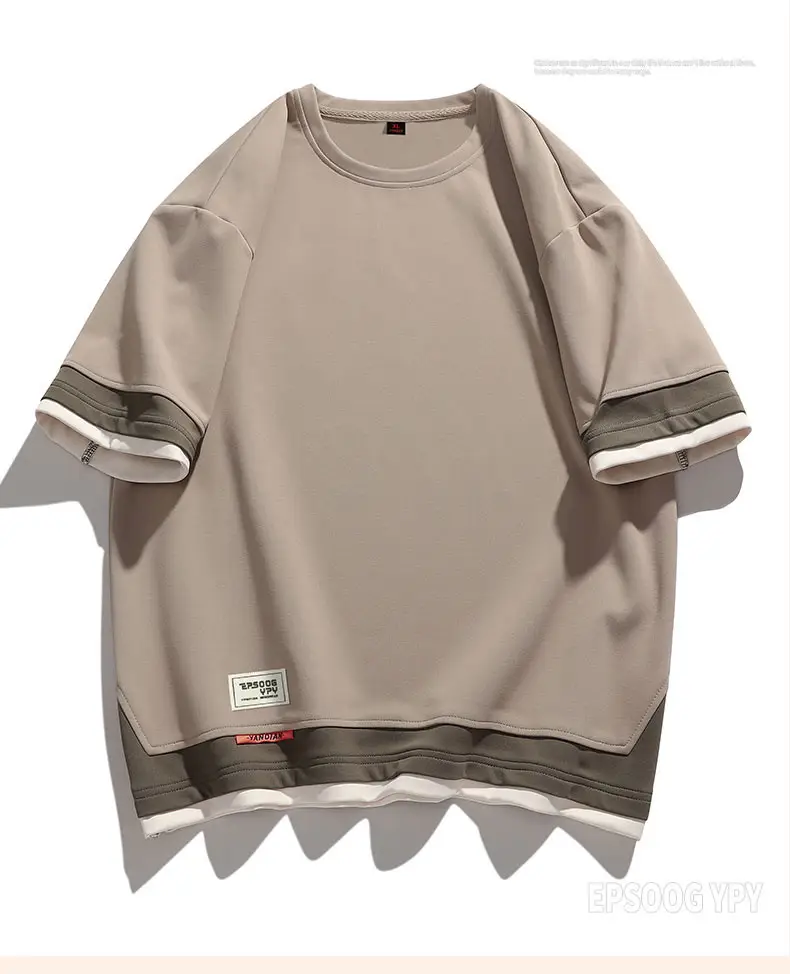 Men Black Loose Sleeve T-Shirt Large Summer Wear — feature 14