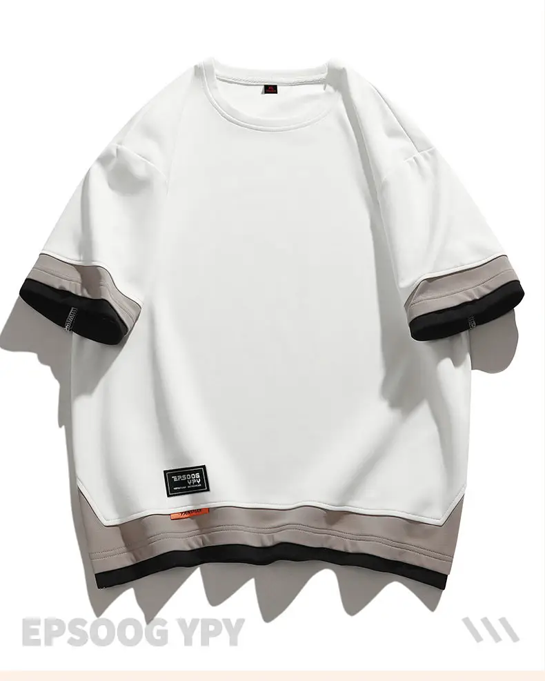Men Black Loose Sleeve T-Shirt Large Summer Wear — feature 15