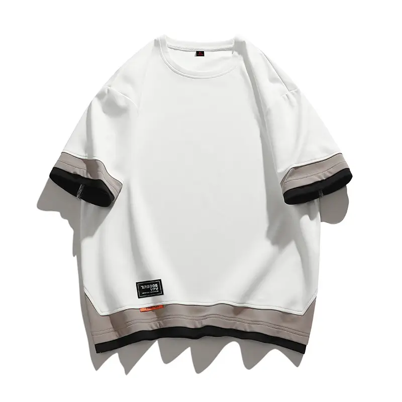 Men Black Loose Sleeve T-Shirt Large Summer Wear - Image 2
