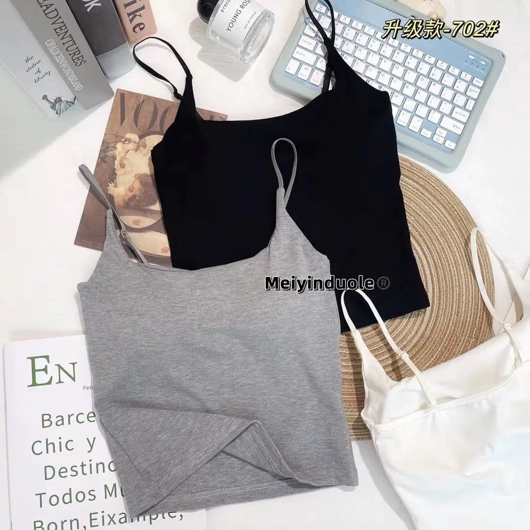 702 Clothes Hanger Live Explosions Sling Vest with Chest Pad Integrated Cup Beautiful Back Adjustable Shoulder Strap Base Underwear