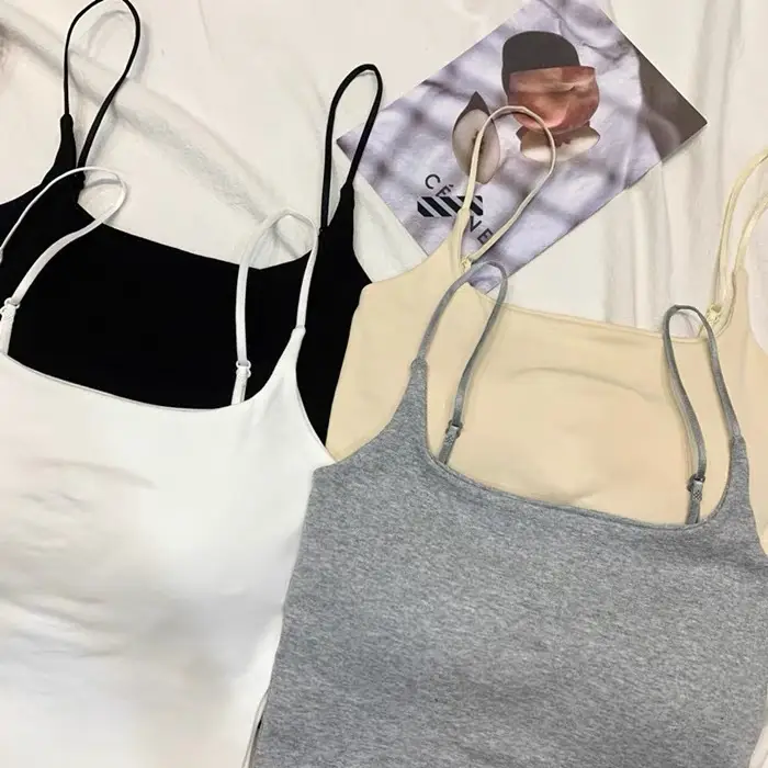 702 Clothes Hanger Live Explosions Sling Vest with Chest Pad Integrated Cup Beautiful Back Adjustable Shoulder Strap Base Underwear — feature 2