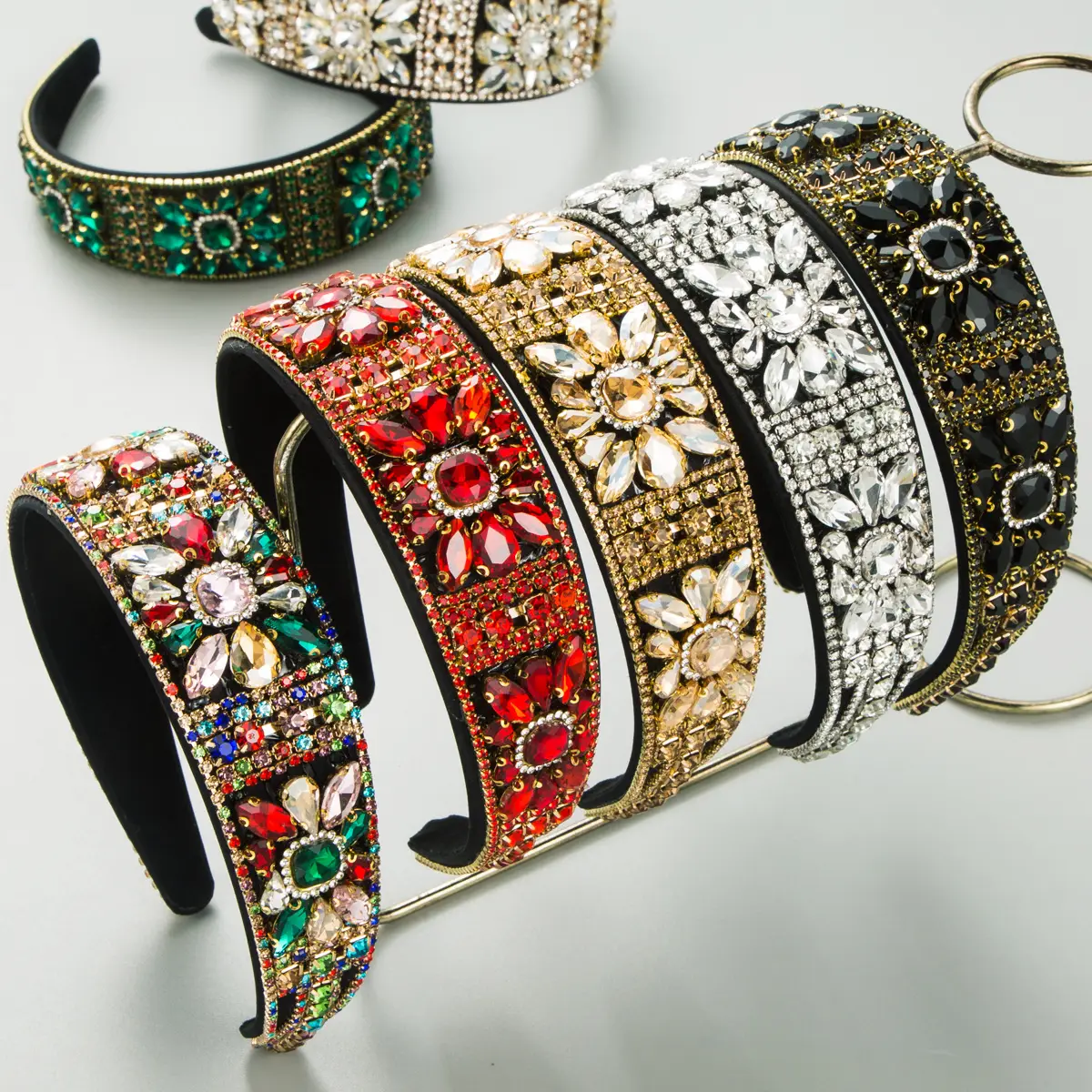 Luxury Rhinestone Hair Bands Wide Bristle Pressed High-end Accessories - Image 8