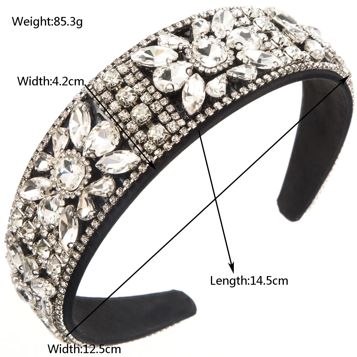 Luxury Rhinestone Hair Bands Wide Bristle Pressed High-end Accessories - Image 9