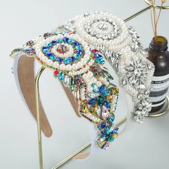 Luxury Rhinestone Hair Bands Wide Bristle Pressed High-end Accessories — feature 22