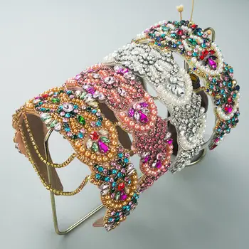 Luxury Rhinestone Hair Bands Wide Bristle Pressed High-end Accessories — feature 23