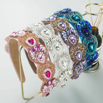Luxury Rhinestone Hair Bands Wide Bristle Pressed High-end Accessories — feature 27