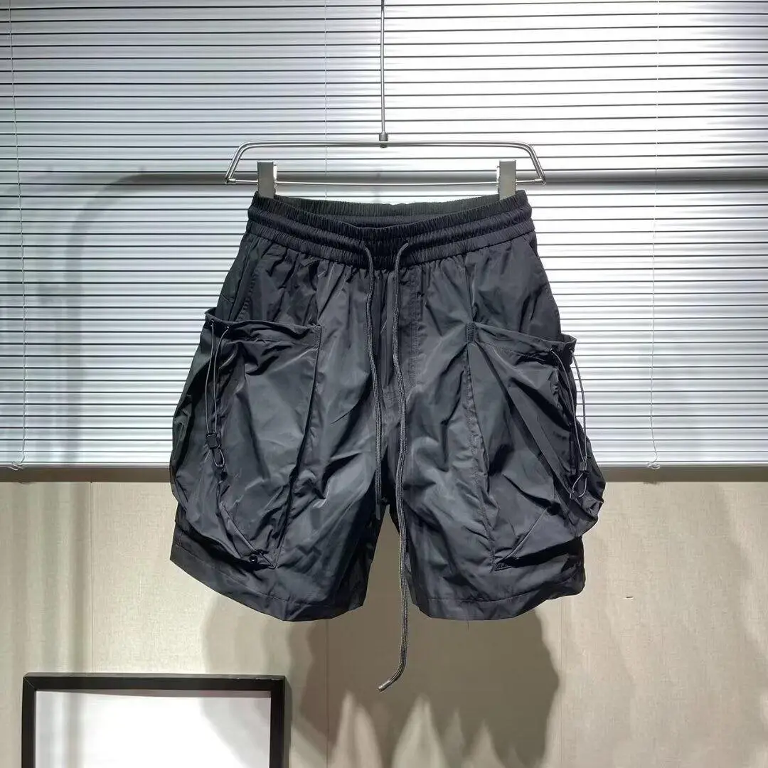Men's Summer Cargo Shorts Cream Large Pocket Drawstring Waist - Image 17