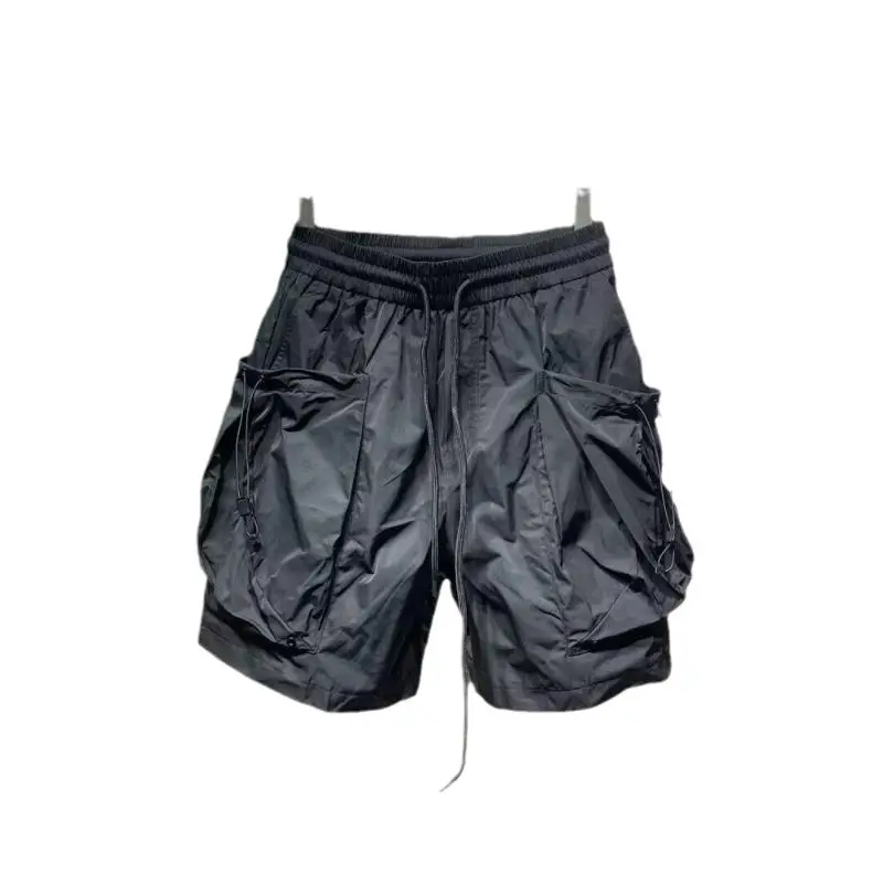 Men's Summer Cargo Shorts Cream Large Pocket Drawstring Waist - Image 19