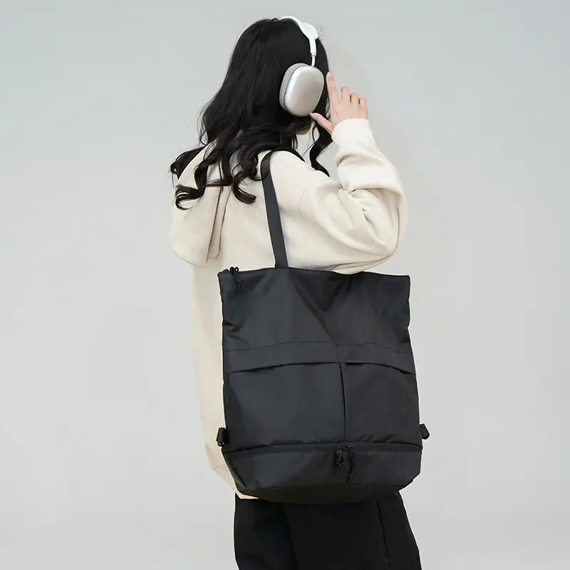 Men's Green Nylon Shoulder Backpack Large Capacity - Image 6