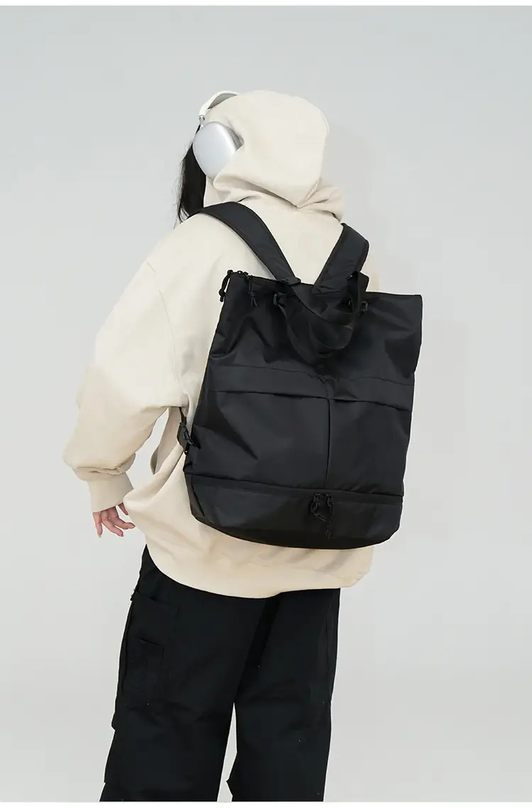 Men's Green Nylon Shoulder Backpack Large Capacity — feature 14
