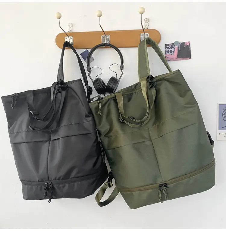 Men's Green Nylon Shoulder Backpack Large Capacity — feature 20