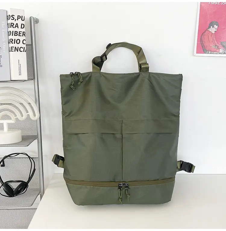 Men's Green Nylon Shoulder Backpack Large Capacity — feature 27