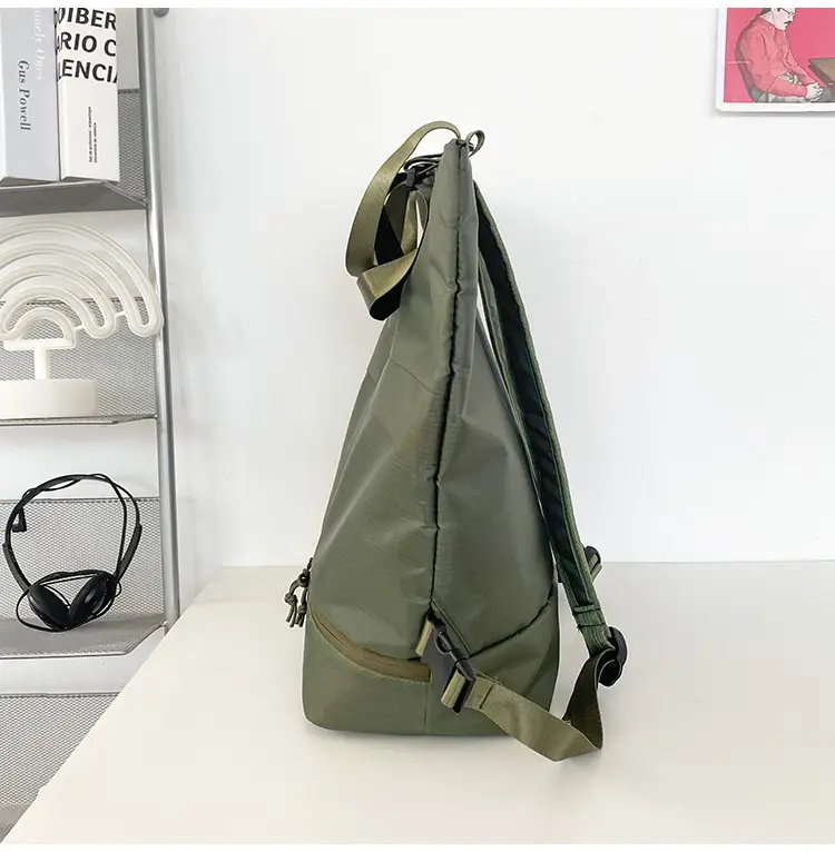 Men's Green Nylon Shoulder Backpack Large Capacity — feature 29
