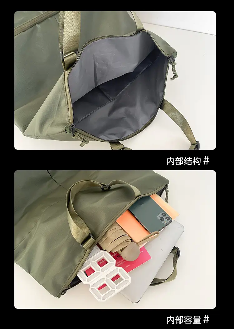 Men's Green Nylon Shoulder Backpack Large Capacity — feature 36