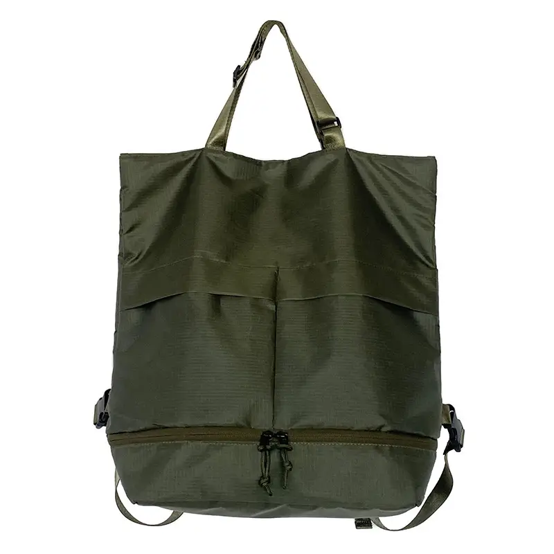 Men's Green Nylon Shoulder Backpack Large Capacity - Image 2