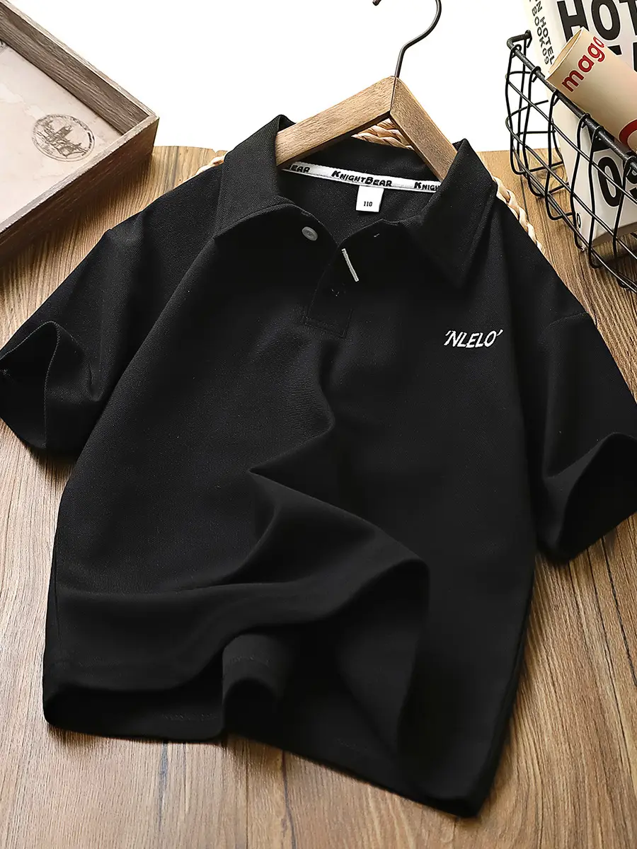 Black Polo Shirt for Boys Summer Casual Wear - Image 7