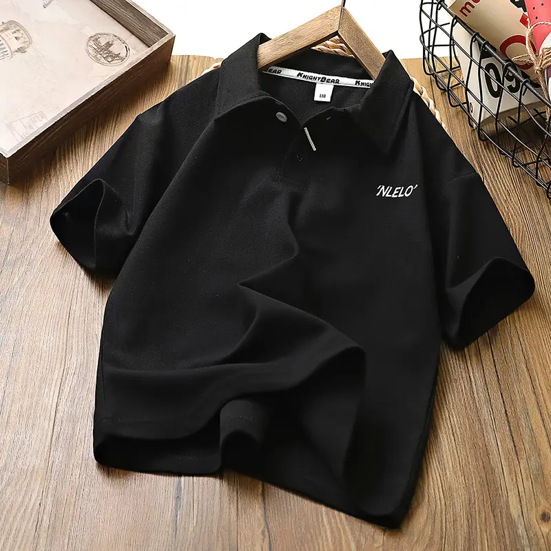 Black Polo Shirt for Boys Summer Casual Wear - Image 2