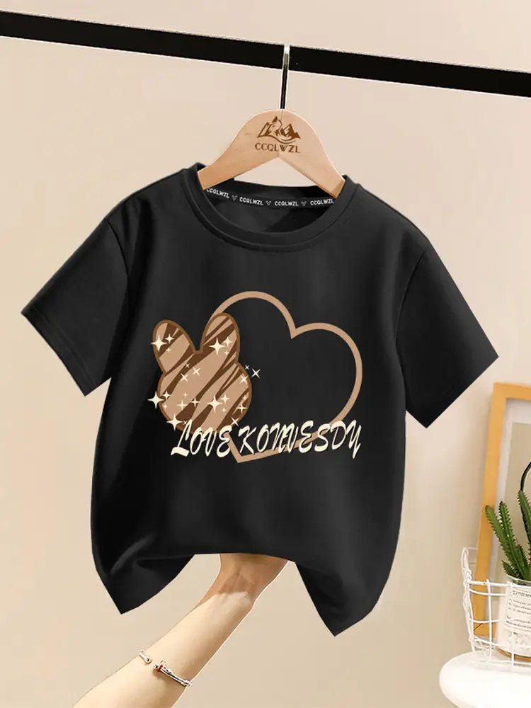 Boys Cotton Heart Print Summer T-Shirt White - Image 8