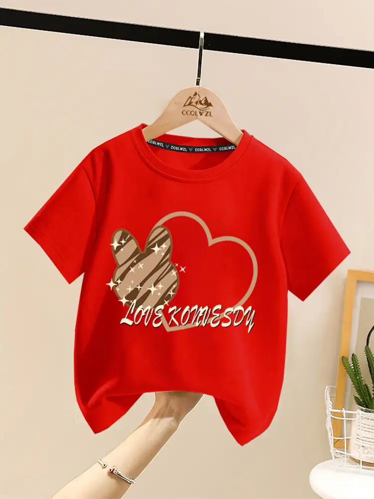 Boys Cotton Heart Print Summer T-Shirt White - Image 11