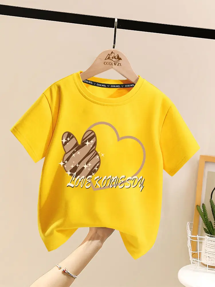 Boys Cotton Heart Print Summer T-Shirt White - Image 12