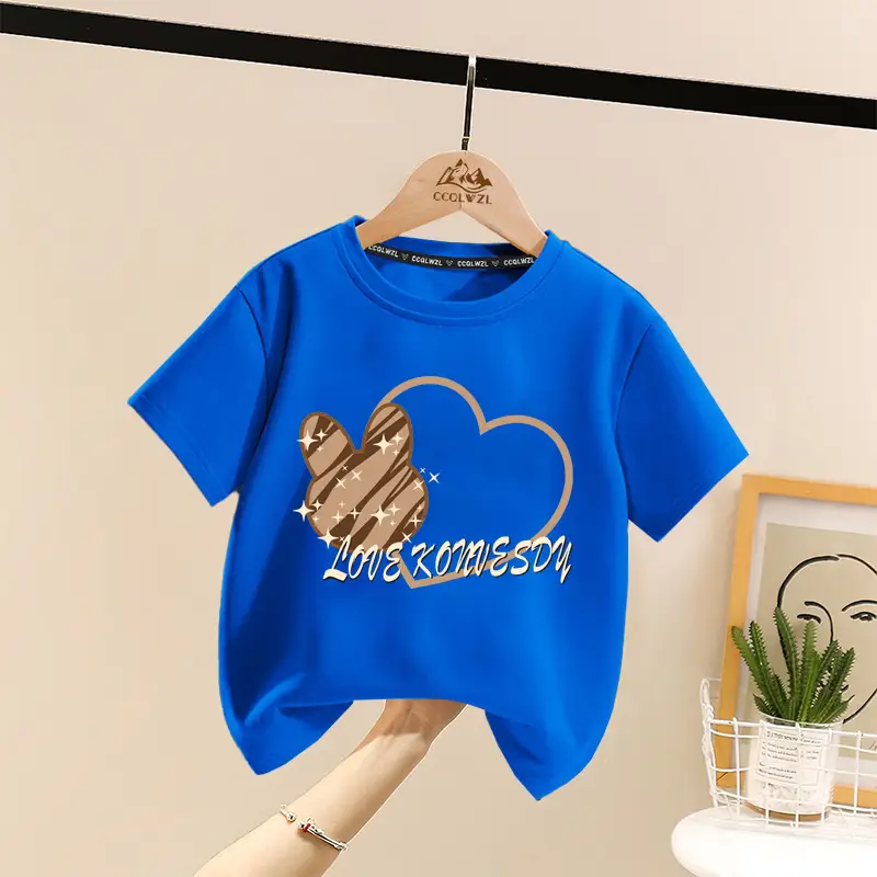 Boys Cotton Heart Print Summer T-Shirt White - Image 3