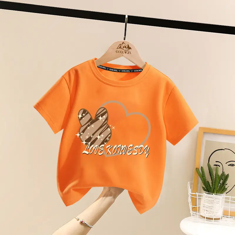 Boys Cotton Heart Print Summer T-Shirt White - Image 5