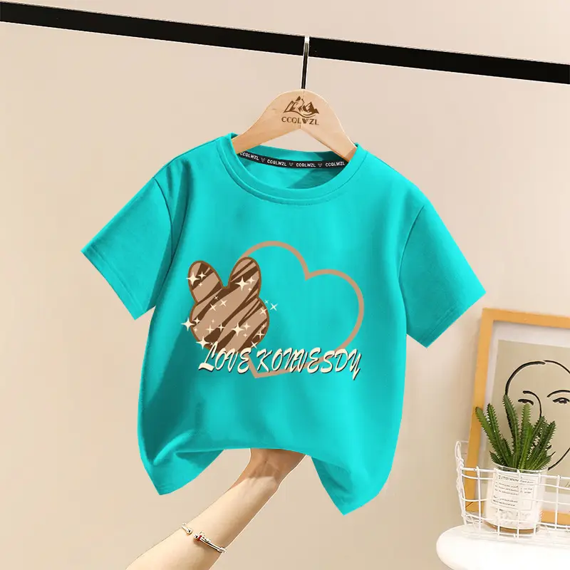 Boys Cotton Heart Print Summer T-Shirt White - Image 6