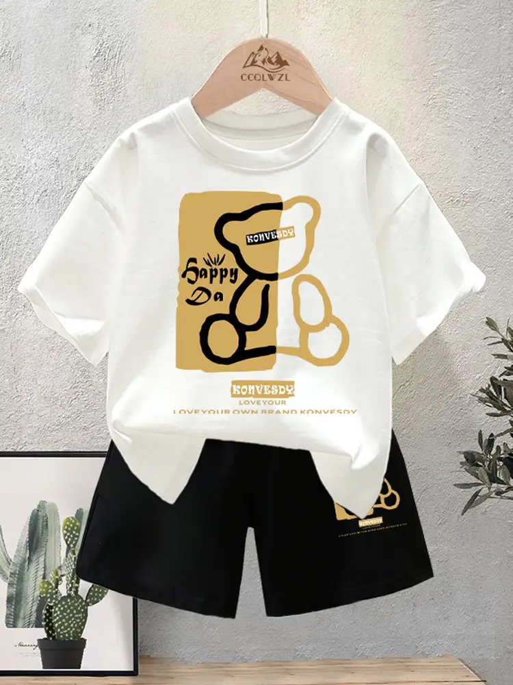 Boys Cotton T-Shirt Shorts Set Summer New Style - Image 9