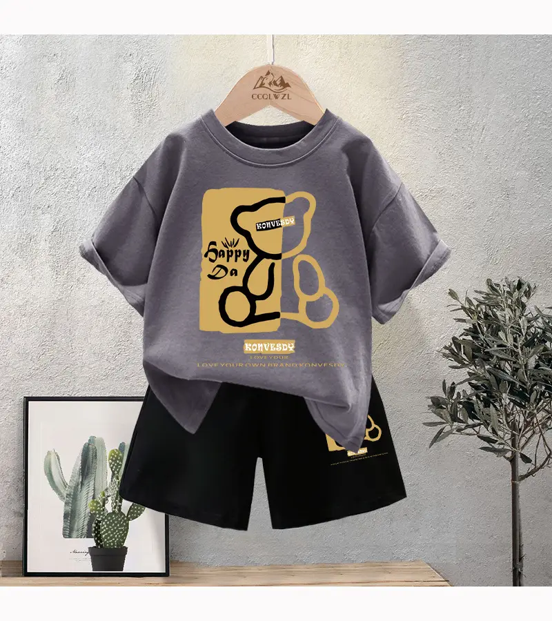 Boys Cotton T-Shirt Shorts Set Summer New Style — feature 11