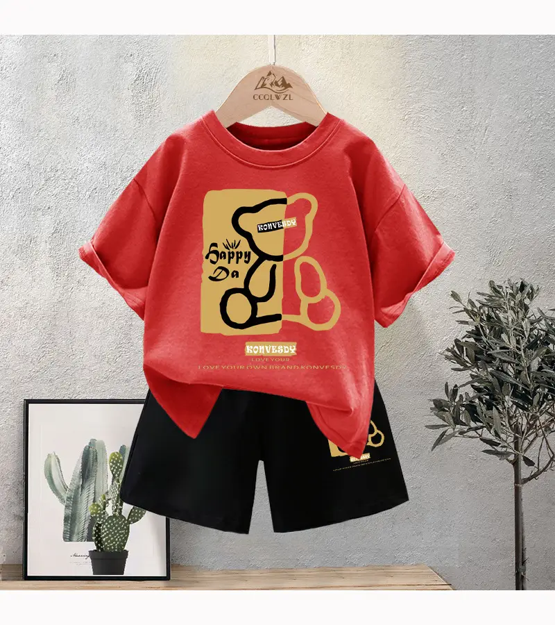 Boys Cotton T-Shirt Shorts Set Summer New Style — feature 12