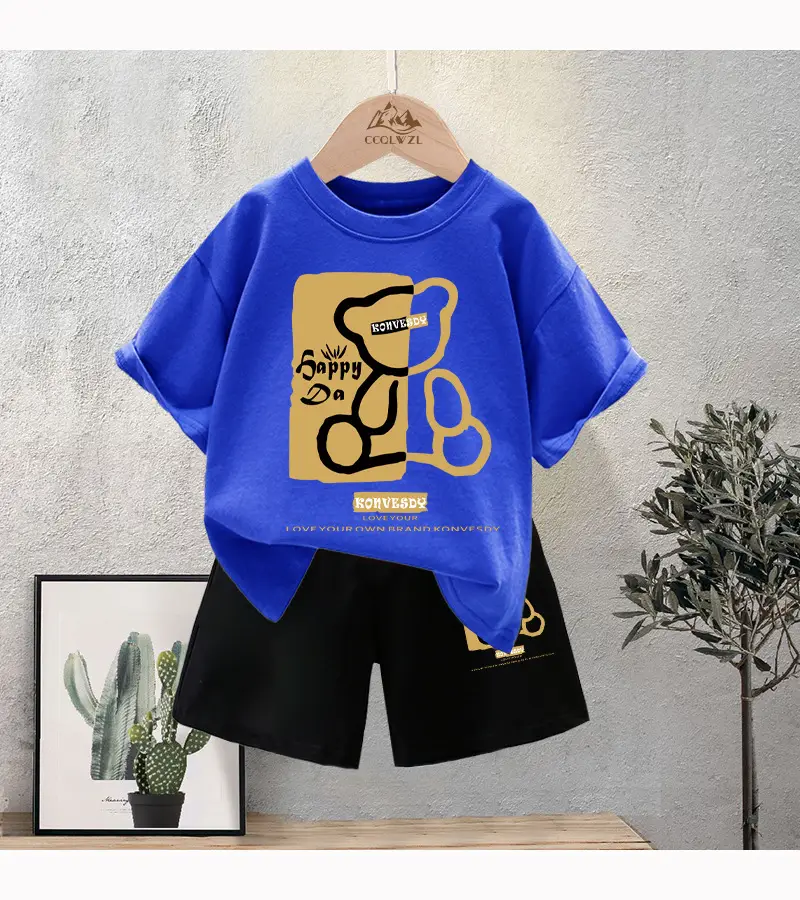 Boys Cotton T-Shirt Shorts Set Summer New Style — feature 14