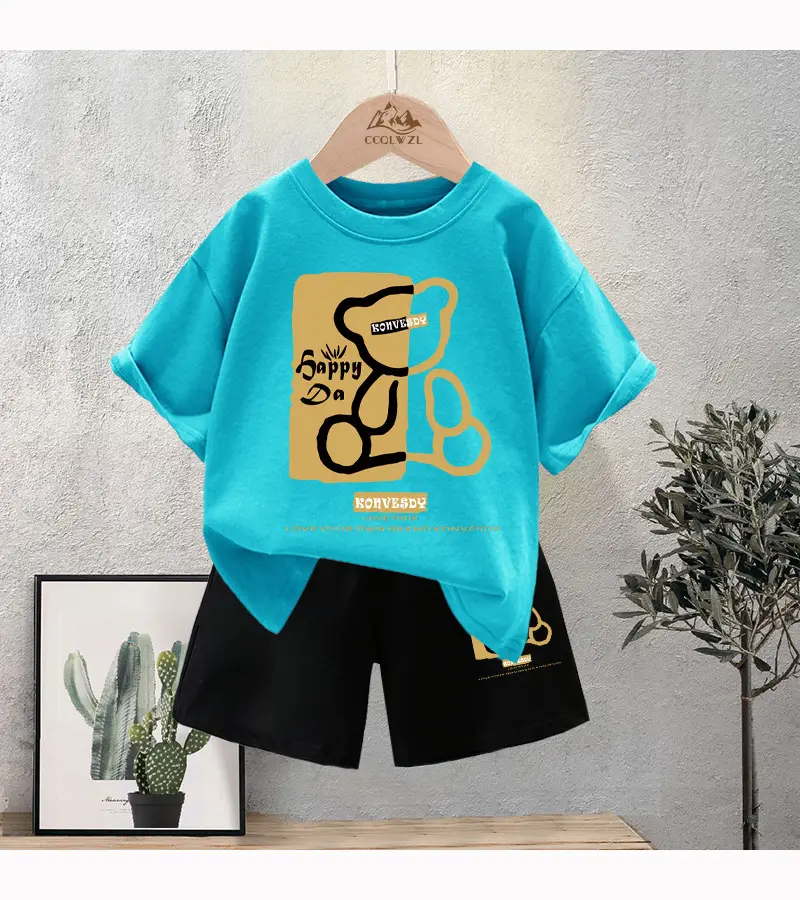 Boys Cotton T-Shirt Shorts Set Summer New Style — feature 15