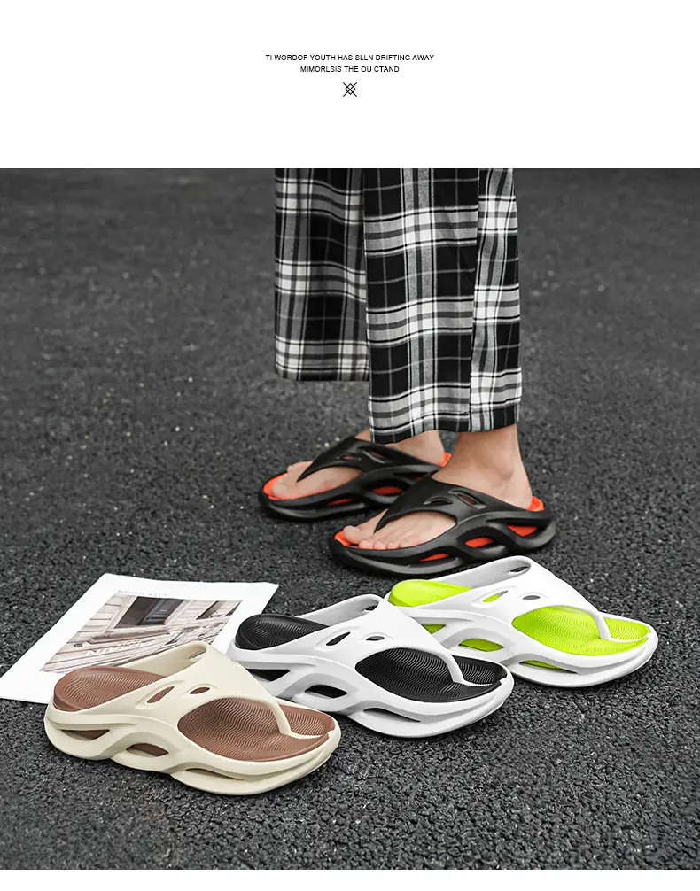 Men's Green Cross-Border Flip-Flops Large Size — feature 2
