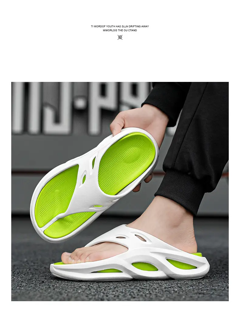 Men's Green Cross-Border Flip-Flops Large Size — feature 9