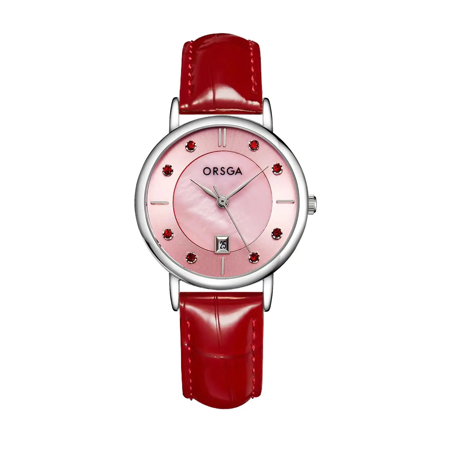 Oshga Women's Watch Pink Diamond Belt Calendar Quartz — feature 7
