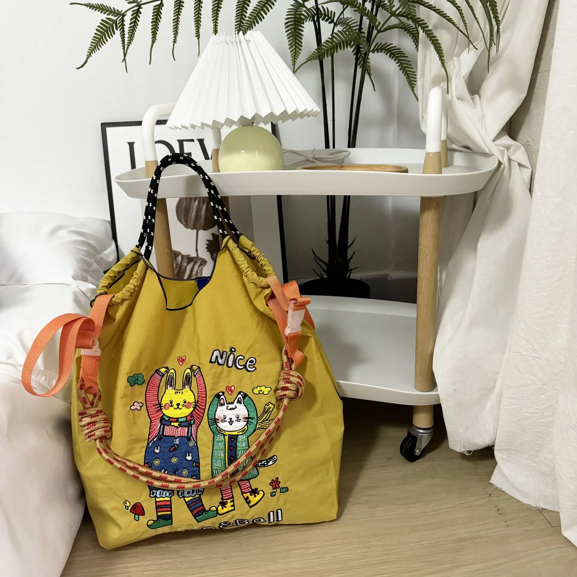 2024 Cartoon Embroidered Pink Shoulder Bag Large Capacity — feature 14