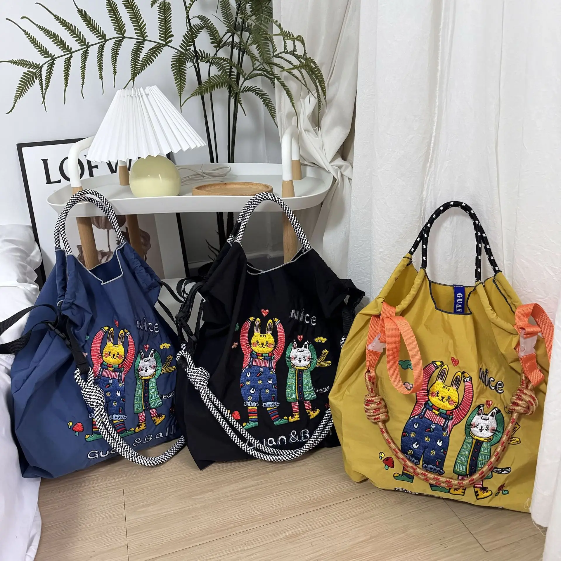 2024 Cartoon Embroidered Pink Shoulder Bag Large Capacity — feature 20