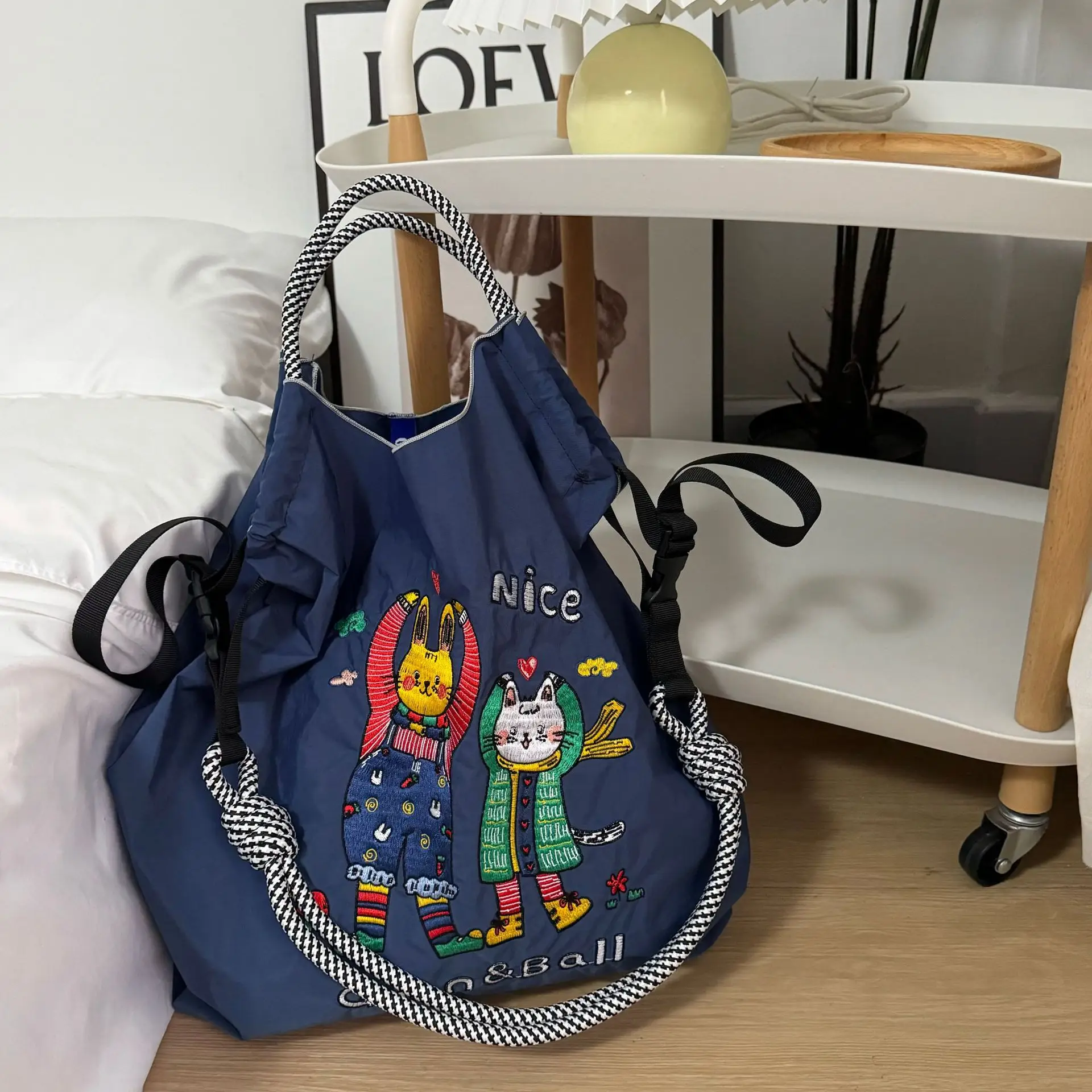 2024 Cartoon Embroidered Pink Shoulder Bag Large Capacity — feature 21