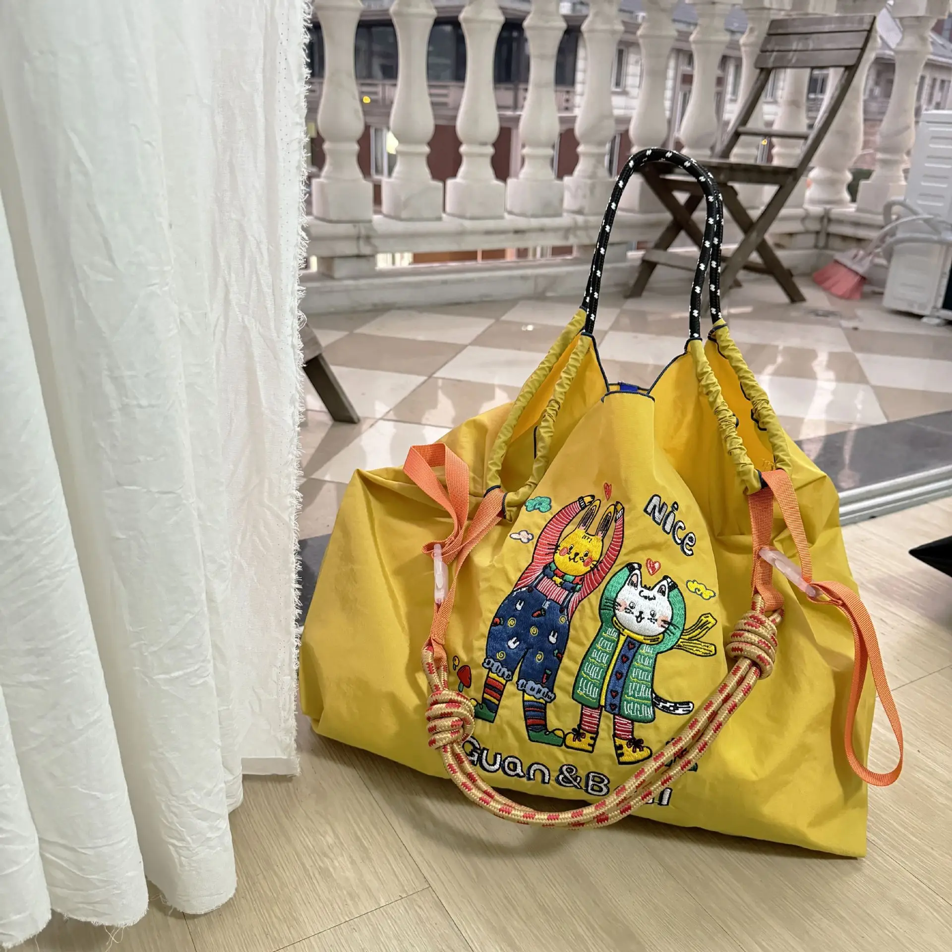 2024 Cartoon Embroidered Pink Shoulder Bag Large Capacity — feature 6