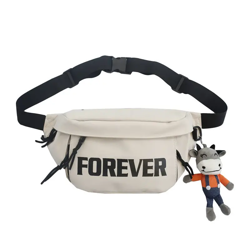 Men's Black Instagram Brand Chest Bag with "FOREVER" Print - Image 7