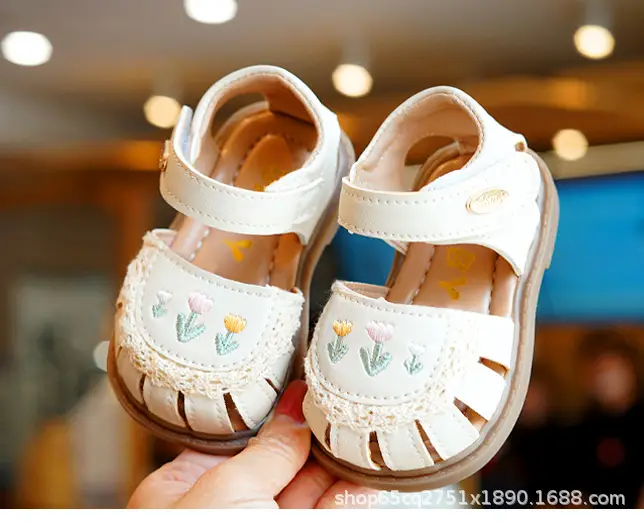 Toddler Sandals White Lace Baby Shoes Non-Slip — feature 4