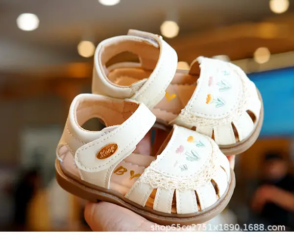 Toddler Sandals White Lace Baby Shoes Non-Slip — feature 5