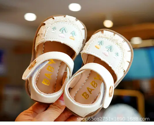 Toddler Sandals White Lace Baby Shoes Non-Slip — feature 6
