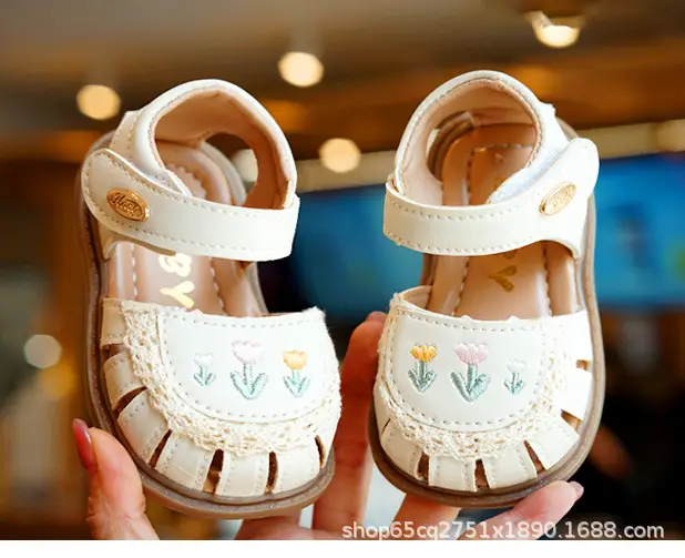 Toddler Sandals White Lace Baby Shoes Non-Slip — feature 7