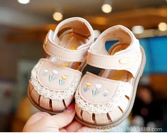 Toddler Sandals White Lace Baby Shoes Non-Slip — feature 8