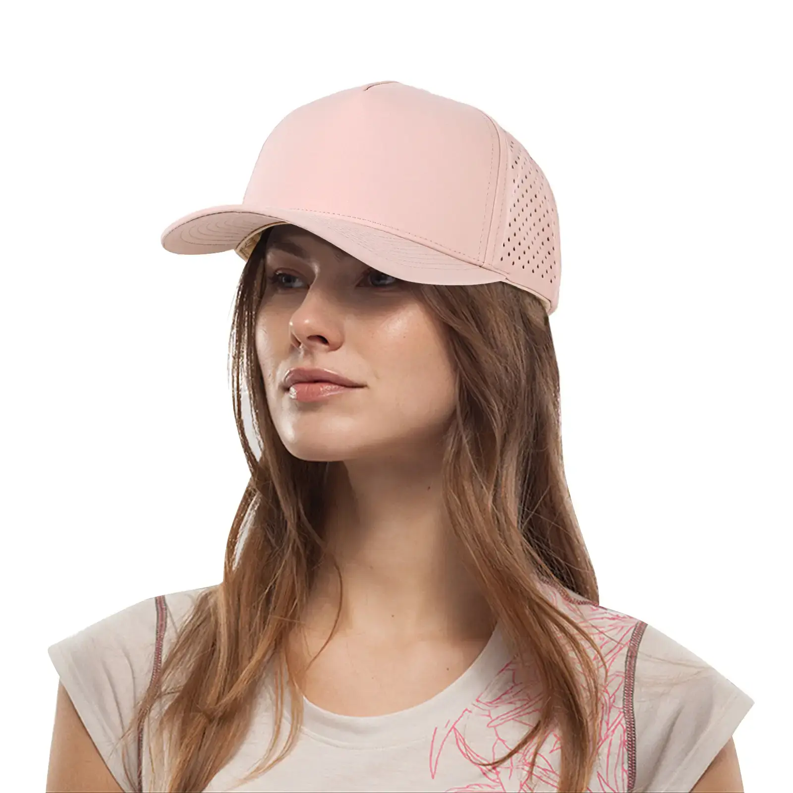 Women's Pink Laser Punched Sunscreen Cap - Image 22
