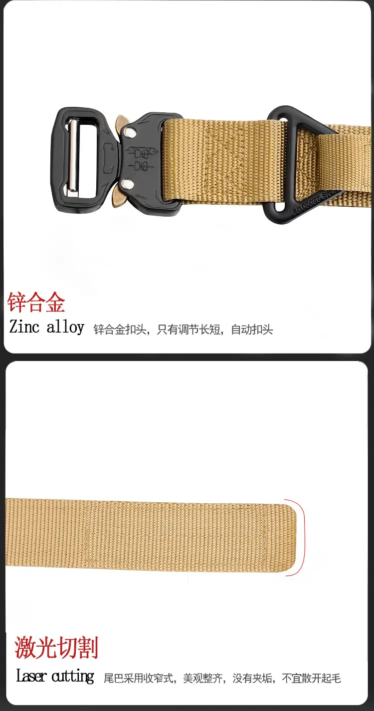 Men's Tactical Nylon Belt Cobra Drop Board Black Green — feature 10