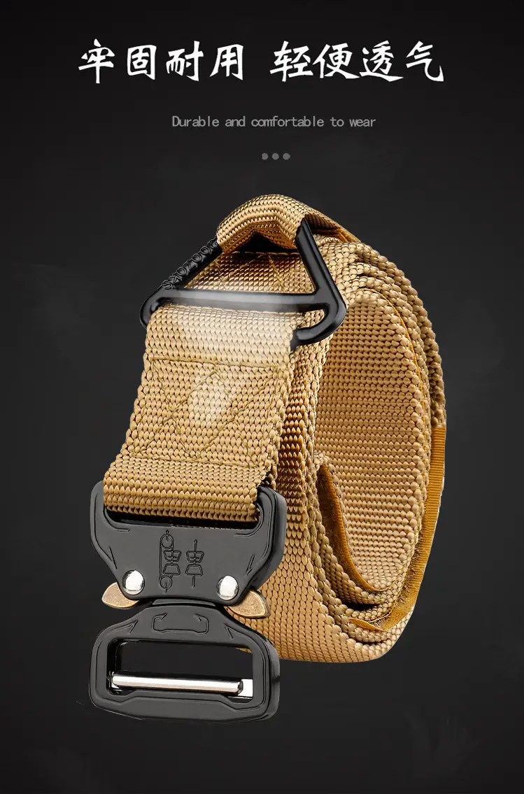Men's Tactical Nylon Belt Cobra Drop Board Black Green — feature 6