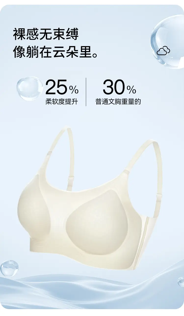 High quality fixed cup thin seamless no steel ring underwear large chest small anti-sagging anti-gravity bra — feature 25